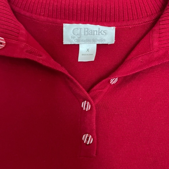 CJ Banks Women Sz X 14W Red Sweater - Picture 3 of 4
